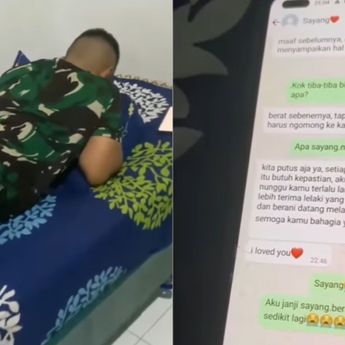 Viral Anggota TNI Nangis Gegara Diputusin Pacar, Isi Percakapan Mereka Bikin Sedih