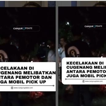 Pemotor Luka dan Kritis Usai Dihantam Mobil Pickup di Cianjur