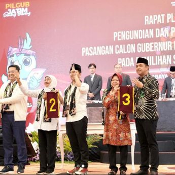 Nomor Urut Calon Gubernur Jatim 2024: Luluk 1, Khofifah 2, dan Risma 3