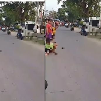 Nonton Telolet, Nahas Bocil Dihantam Motor Hingga Terpental