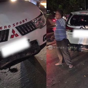 Pajero Tabrak Rush di Tubagus Angke, Mobil Rusak Parah