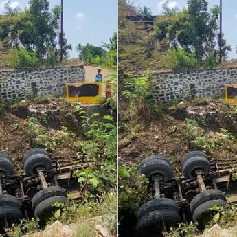 Truk Muatan Nyemplung ke Sungai, Sopir Tewas Mengenaskan