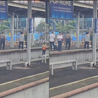 Video Detik-detik Calon Penumpang Dihantam Kereta Pagi Ini di Stasiun Depok Baru