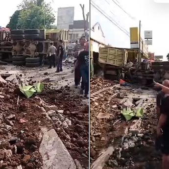 Potret Mengenaskan, Dua Orang Tewas Dihantam Truk Besar di Subang