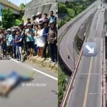 Detik-detik Seorang PNS Bunuh Diri dengan Melompat dari Jembatan Interchange Manado