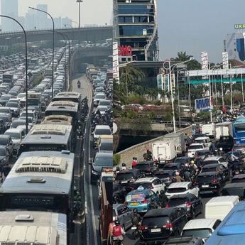 Potret Penampakan Kemacetan Berjam-jam di Grogol Pagi Ini