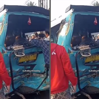 VIDEO: Detik-detik Angkot Ringsek dan Penumpang Tewas Usai Dihantam Truk B-Log