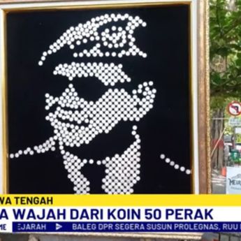 Keren! Sketsa Wajah Prabowo Dibuat dari Uang Koin Rp50