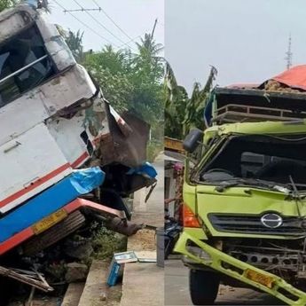 Kecelakaan Maut di Kampung Kendal, Tangerang: Truk Hancur, Bus Hantam Rumah Warga