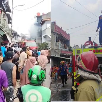 Kebakaran Rumah Warga di CIkoneng Baru Tangerang Jadi Tontonan Warga