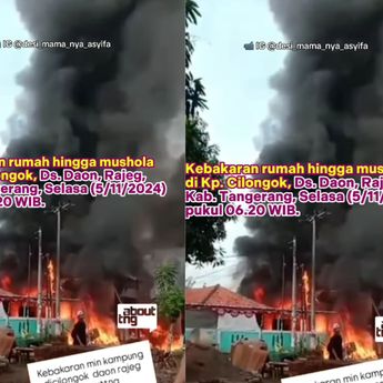 Kepulan Asap juga Kobaran Api Muncul dari Mushola dan Rumah Warga di Rajeg