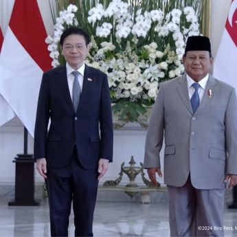 Prabowo Sambut Kunjungan Kenegaraan PM Singapura Lawrence Wong di Istana Merdeka