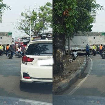 Truk Terperosok di Peta Barat, Lalu Lintas Macet Parah