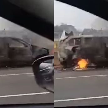 Mobil Terbakar Tol Janger, Kendaraan Arah Tangerang Macet