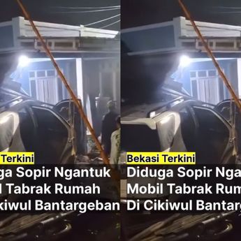 Mobil Hilang Kendali Hantam Rumah Warga Sampai Hancur Berantakan