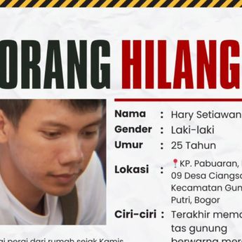 Info Orang Hilang! Pria Asal Bogor Tak Kembali ke Rumah Usai Beli Nasi Goreng