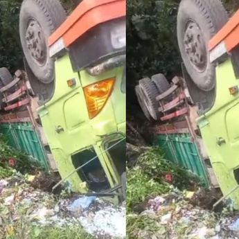 Kecelakaan Maut Truk Fuso, Sampai Terbalik Hancur Berantakan di Sukabumi