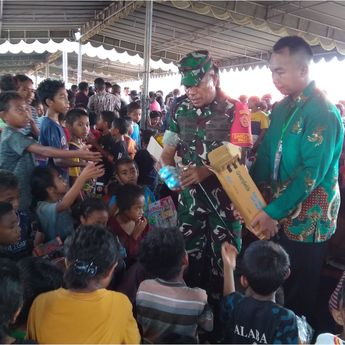 TNI AD Kirim Ratusan Personel untuk Tangani Erupsi Gunung Lewotobi di Flores Timur