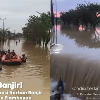 Kota Medan Dilanda Banjir Seatap Rumah saai Hari Pencoblosan