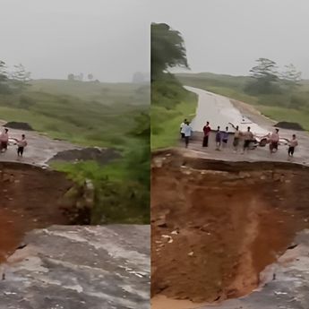 Akses Utama Puncak Dua Hambalang Bogor Putus, Jembatan Terbawa Arus