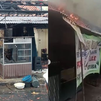 VIDEO: Ngeri Api Berkobar Hantam Dua Kios di Tangerang