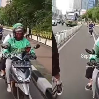 Kekerasan di Jalan Sudirman: Driver Ojol Tendang Pesepeda hingga Terjatuh