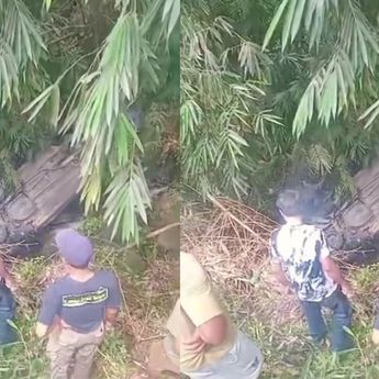 Gak Kuat Nanjak, Mobil Masuk Jurang di Gunung Salak Bogor