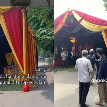 VIDEO: Ganggu Pengendara, Tenda Besar di Pasar Agung Depok Dirobohkan Dishub