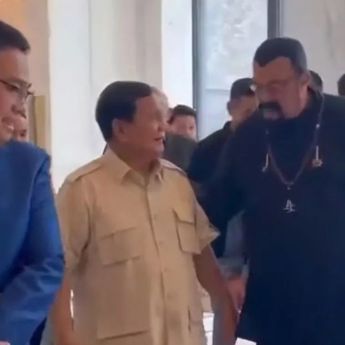 Momen Prabowo Bertemu Aktor Laga Hollywood  Steven Seagel