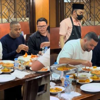 Viral Momen Patrick Kluivert Makan Nasi Padang, Ditemani Anak Erick Thohir