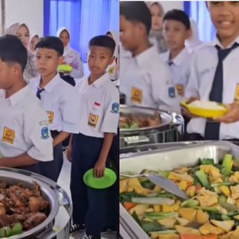 Viral Makan Bergizi Gratis Disajikan Prasmanan di Majalengka, Netizen Langsung Dukung