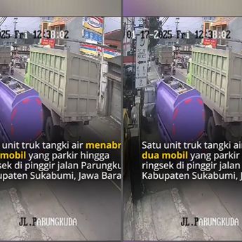 VIDEO: Kencangnya Hantaman Truk Tangki Tabrak Mobil Warga Sukabumi