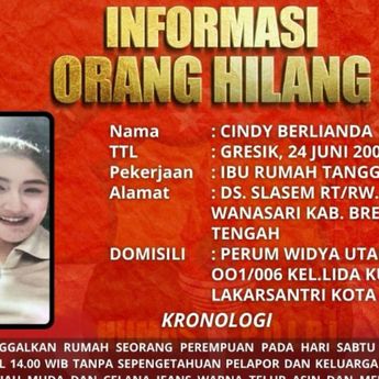 Ibu Muda Cantik Dilaporkan Menghilang Sejak 11 Januari