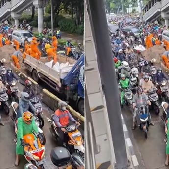 Penyebab Macet Parah di Jalan Gatot Subroto Pagi Ini, Ada Kecelakaan Truk Pasir