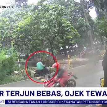 Detik-detik Pengemudi Ojol Tewas Tercebur ke Saluran Air di Tanjung Priok