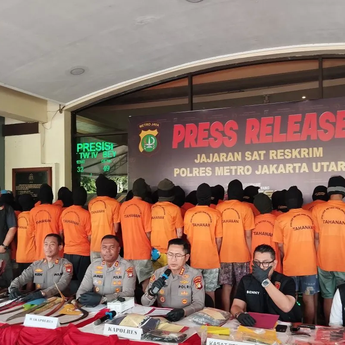 16 Pencuri dan Begal Dibekuk di Jakarta Utara, Barang Bukti Pistol Mainan