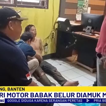 Pencuri Motor Terperosok di Sawah, Dihajar Massa Sampai Babak Belur