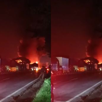 Truk Asal Jakarta Terbakar Hebat di Jalur Pantura