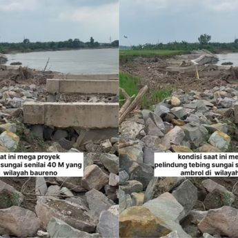 Belum 2 Bulan, Mega Proyek Seharga Rp40 Miliar di Bojonegoro Ambruk