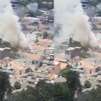 VIDEO: Kepulan Asap Muncul dari Rumah di Poncol Kuningan Barat