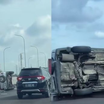 Kecelakaan Terjadi di Tol Jagorawi, Mobil Terguling Gegara Kebut-kebutan