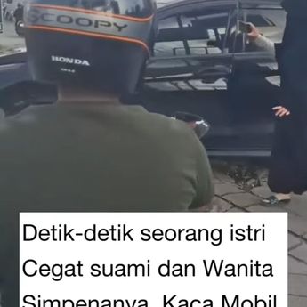 Viral Istri Cegat Suami yang Lagi Selingkuh, Kaca Mobil Dipecahin Pakai Batu