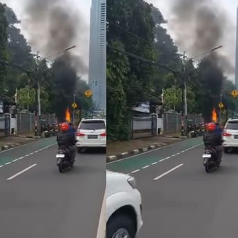 VIDEO: Motor Terbakar Hebat di Menteng