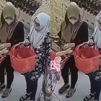 VIDEO: Aksi Cepat Tangan Emak-emak Nyolong Dompet Pengunjung Swalayan