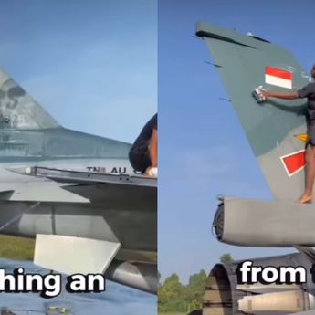 Viral Bule Heran saat Lihat Jet Tempur F16 TNI AU Dicuci Secara Manual Pakai Spons