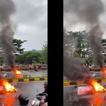 Aksi Indonesia Gelap di Makassar Memanas! Blokade dan Pembakaran Kacaukan Lalu Lintas