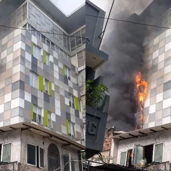 Hotel di Glodok Jakbar Kebakaran, 3 Dinding Lantai Habis Dilalap Api