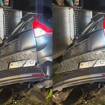 CRV Remuk Dihantam Kereta Api Kertajaya