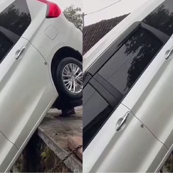 Suzuki Ertiga Terperosok ke Halaman Rumah Warga di Magetan, Begini Kronologinya