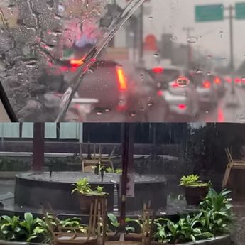 Hujan Es Turun di Kawasan Kota Depok Hari Ini